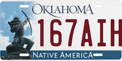 OK license plate 167AIH