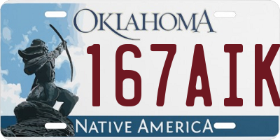 OK license plate 167AIK