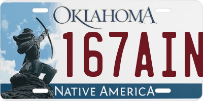 OK license plate 167AIN