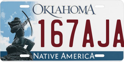 OK license plate 167AJA