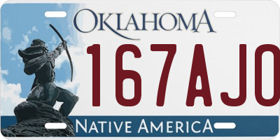 OK license plate 167AJO