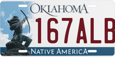 OK license plate 167ALB