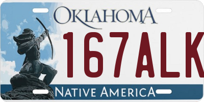 OK license plate 167ALK