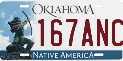 OK license plate 167ANC