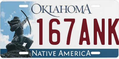 OK license plate 167ANK