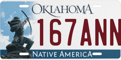 OK license plate 167ANN