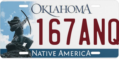 OK license plate 167ANQ