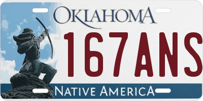 OK license plate 167ANS