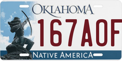OK license plate 167AOF