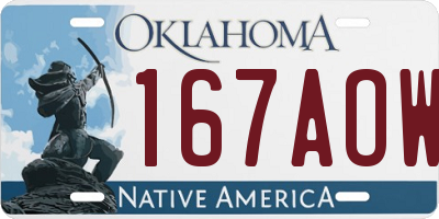 OK license plate 167AOW