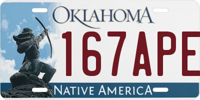 OK license plate 167APE
