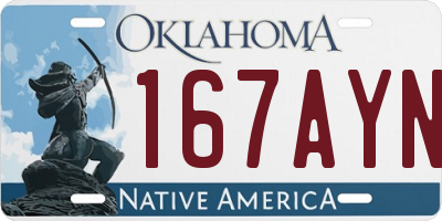 OK license plate 167AYN
