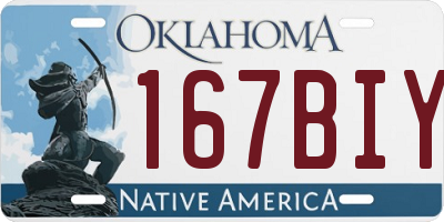OK license plate 167BIY
