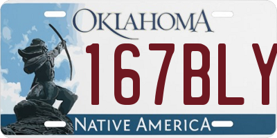 OK license plate 167BLY