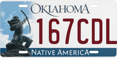 OK license plate 167CDL