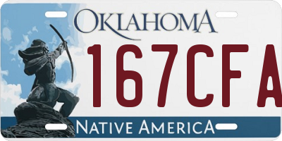 OK license plate 167CFA
