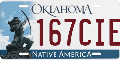 OK license plate 167CIE