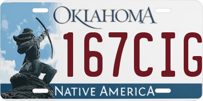 OK license plate 167CIG