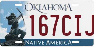 OK license plate 167CIJ