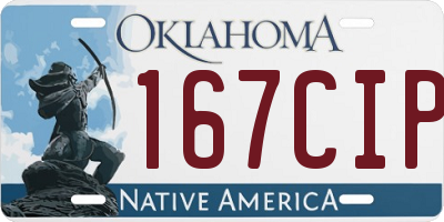 OK license plate 167CIP