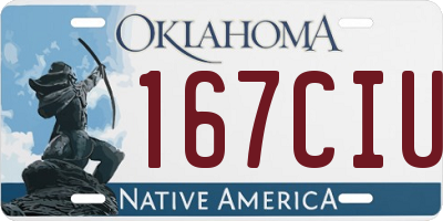OK license plate 167CIU