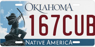 OK license plate 167CUB