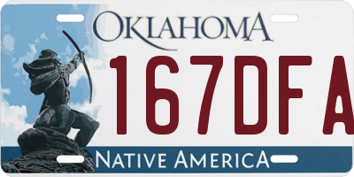 OK license plate 167DFA