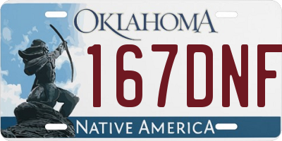 OK license plate 167DNF