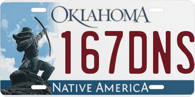 OK license plate 167DNS