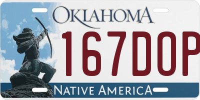 OK license plate 167DOP