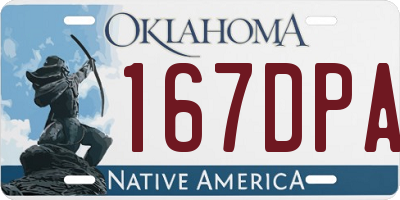 OK license plate 167DPA