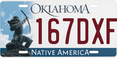 OK license plate 167DXF