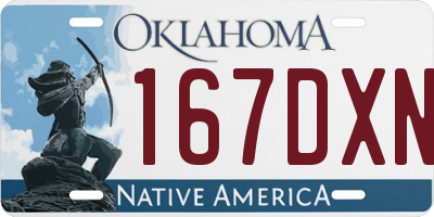 OK license plate 167DXN