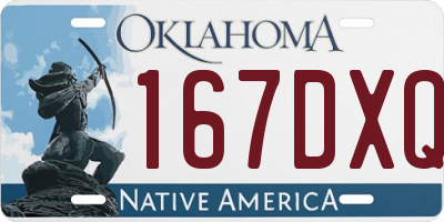 OK license plate 167DXQ