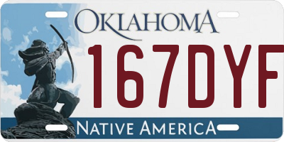 OK license plate 167DYF