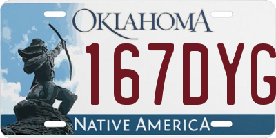 OK license plate 167DYG
