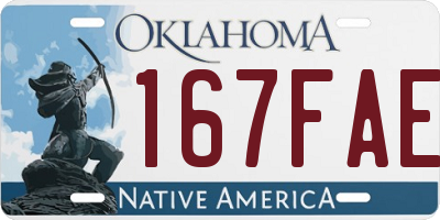 OK license plate 167FAE