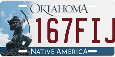 OK license plate 167FIJ