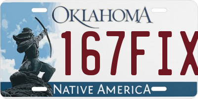 OK license plate 167FIX