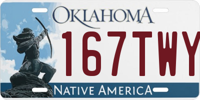 OK license plate 167TWY
