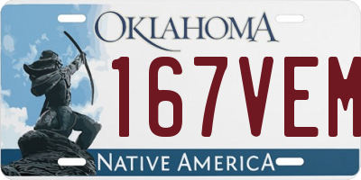 OK license plate 167VEM