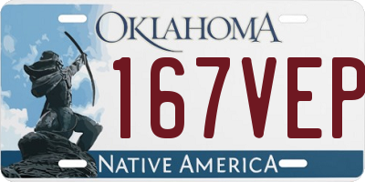 OK license plate 167VEP
