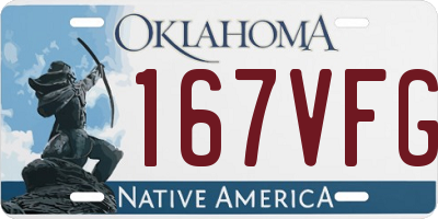 OK license plate 167VFG