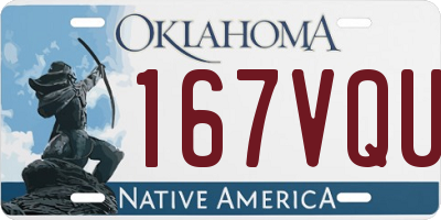 OK license plate 167VQU