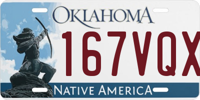 OK license plate 167VQX