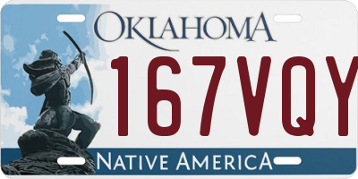 OK license plate 167VQY