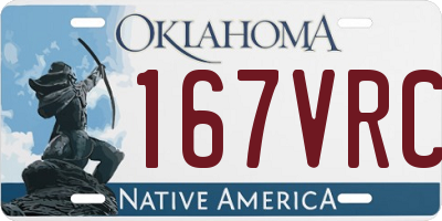 OK license plate 167VRC