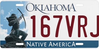 OK license plate 167VRJ