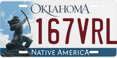 OK license plate 167VRL