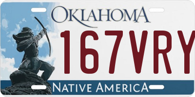OK license plate 167VRY